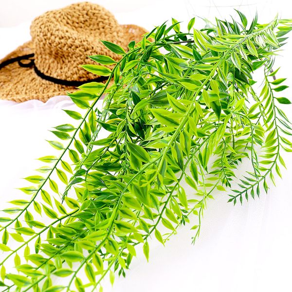 decorative flowers & wreaths 1 bunch artificial plants fake leaves wall hanging vines greenery garland faux weeping willow rattan home garde